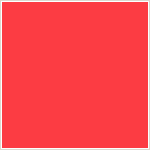 FC3C43 Hex Color Image (CORAL RED, RED)