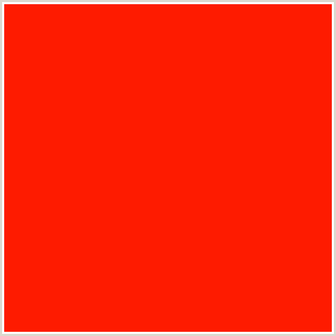FE1B00 Hex Color Image (RED, SCARLET)