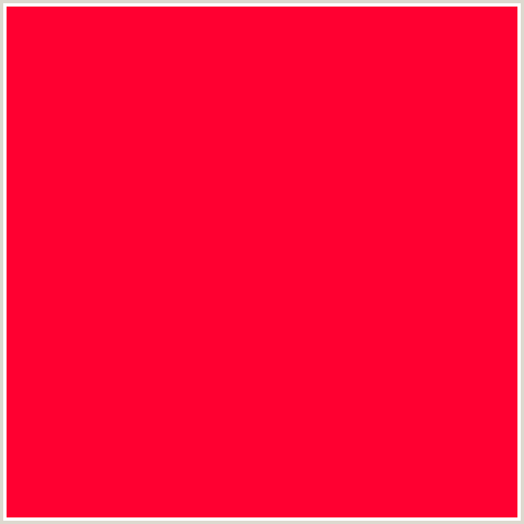 FF0031 Hex Color Image (RED, TORCH RED)