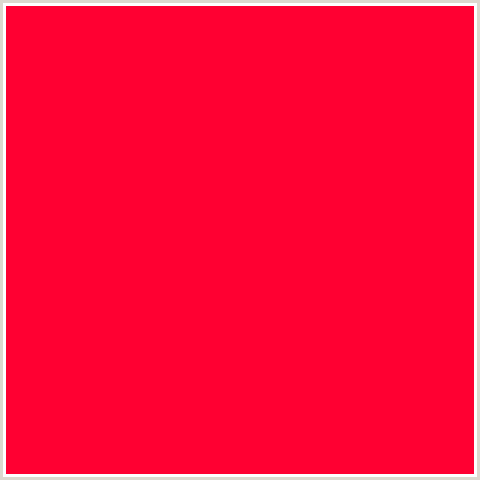 FF0032 Hex Color Image (RED, TORCH RED)