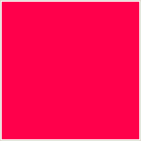 FF004B Hex Color Image (RED, TORCH RED)