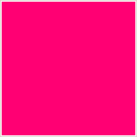 FF0073 Hex Color Image (DEEP PINK, FUCHSIA, FUSCHIA, HOT PINK, MAGENTA, ROSE)