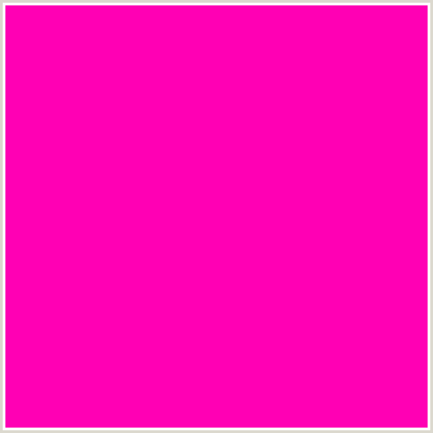 FF00B4 Hex Color Image (DEEP PINK, FUCHSIA, FUSCHIA, HOLLYWOOD CERISE, HOT PINK, MAGENTA)