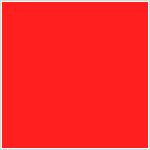 FF1F1F Hex Color Image (RED, TORCH RED)