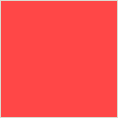FF4747 Hex Color Image (RED, SUNSET ORANGE)