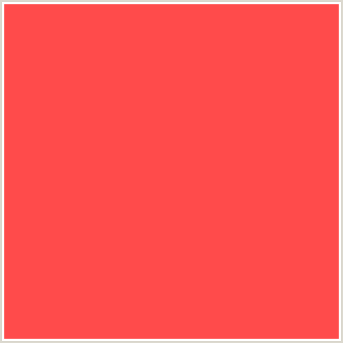 FF4B4B Hex Color Image (RED, SUNSET ORANGE)
