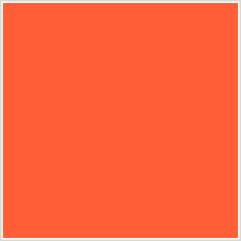 FF5E36 Hex Color Image (OUTRAGEOUS ORANGE, RED ORANGE)