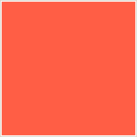 FF5E45 Hex Color Image (OUTRAGEOUS ORANGE, RED)