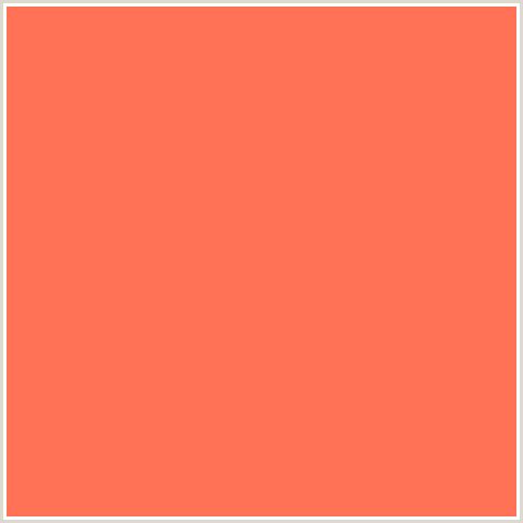FF7256 Hex Color Image (CORAL, PERSIMMON, RED ORANGE)