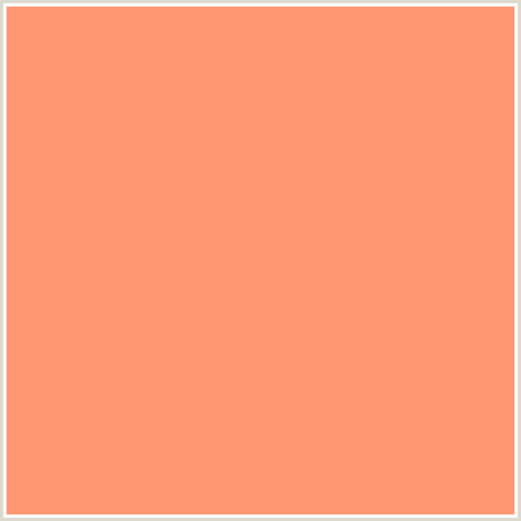 FF9671 Hex Color Image (ATOMIC TANGERINE, RED ORANGE)