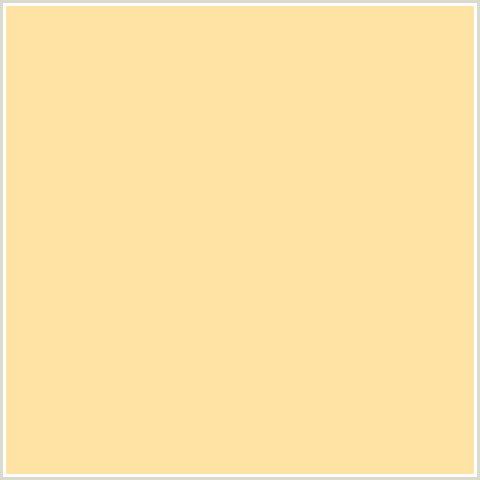 FFE3A4 Hex Color Image (CREAM BRULEE, YELLOW ORANGE)